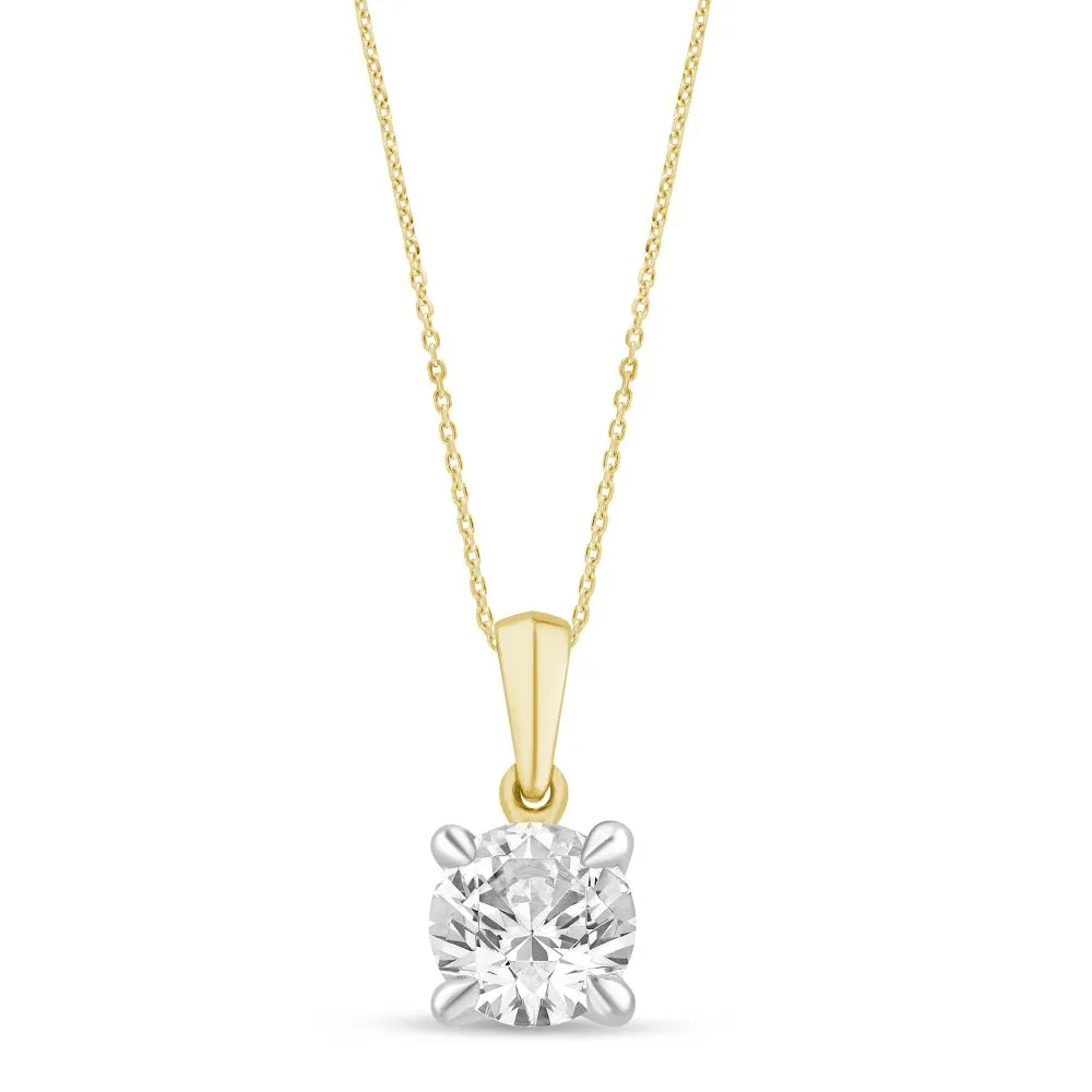 1.00ct Laboratory Grown Diamond Solitaire Necklace in 9ct Yellow Gold