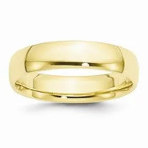 10k Yellow Gold 5mm Lightweight Comfort Fit Wedding Band Ring