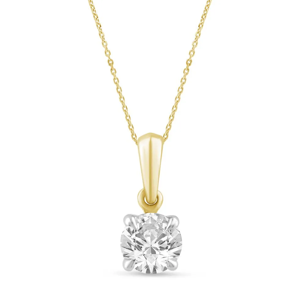 1/2ct Laboratory Grown Diamond Solitaire Necklace in 9ct Yellow Gold