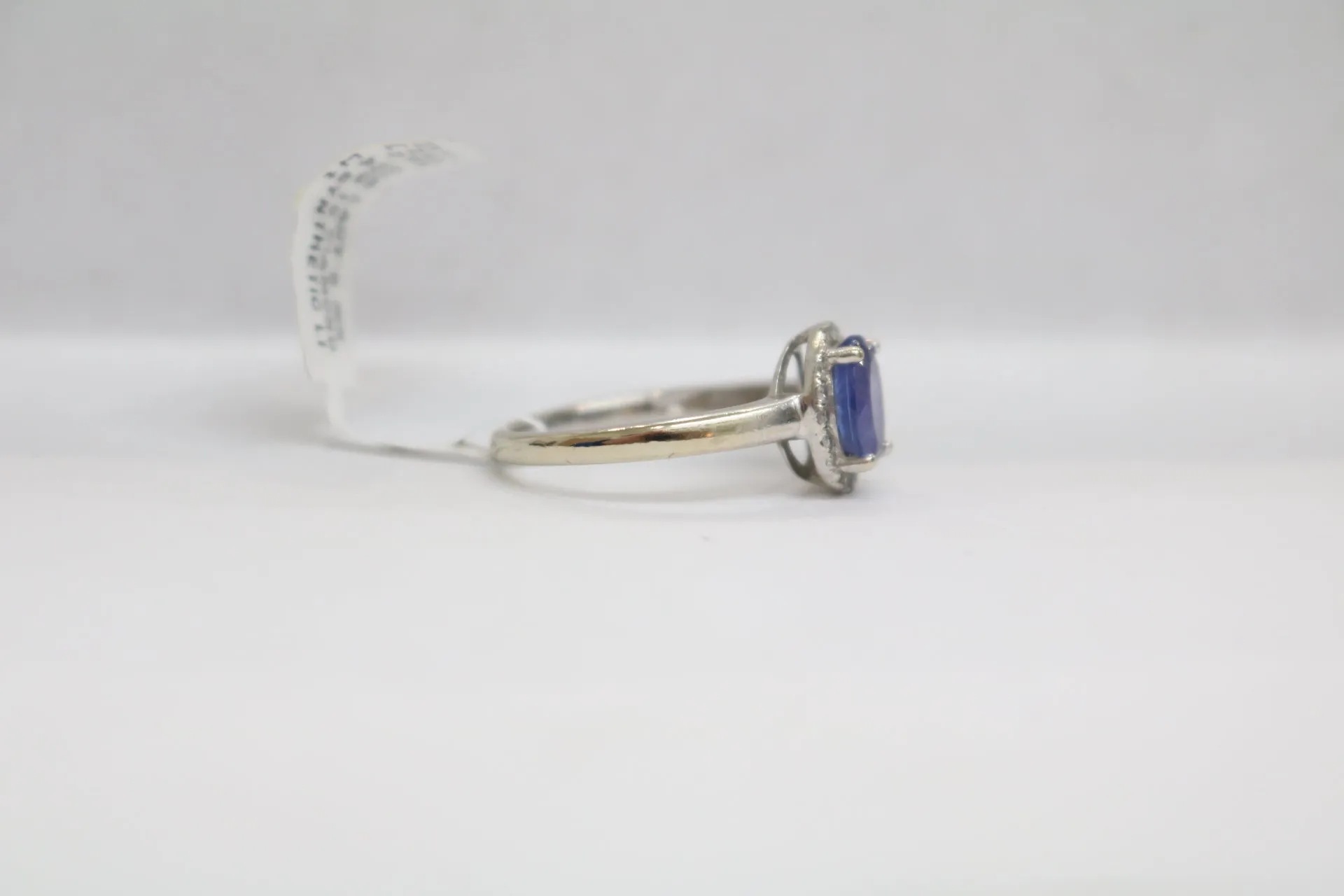 14-karat White Gold with Diamonds/ Violet Tourmaline Stone (Size 7) (0.16 CTW)