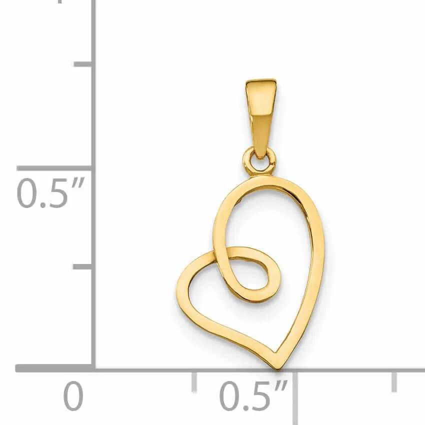 14k Childrens Heart Pendant