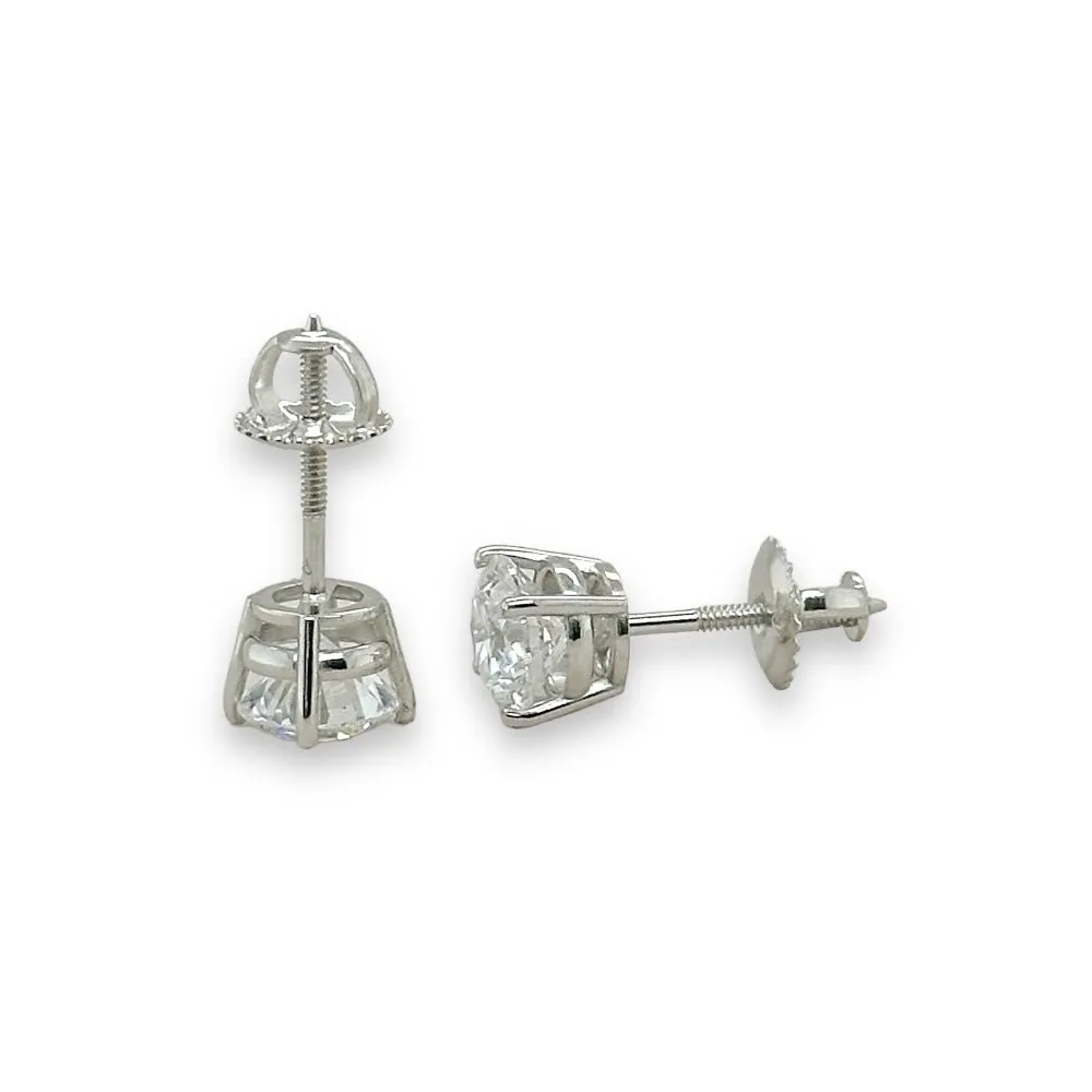 14K W Gold 2.00ctw E/VS1 Lab-Created Diamond Stud Earrings with Screw Backs