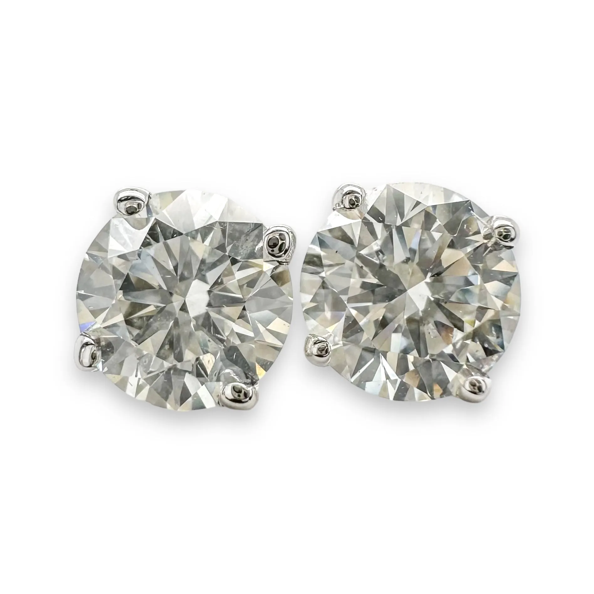 14K W Gold 2.25ctw Lab-Created Diamond Stud Earrings F/VS2