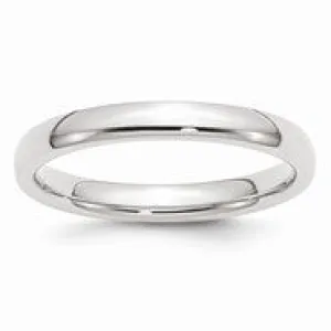 14k White Gold 3mm Standard Comfort Fit Wedding Band Ring