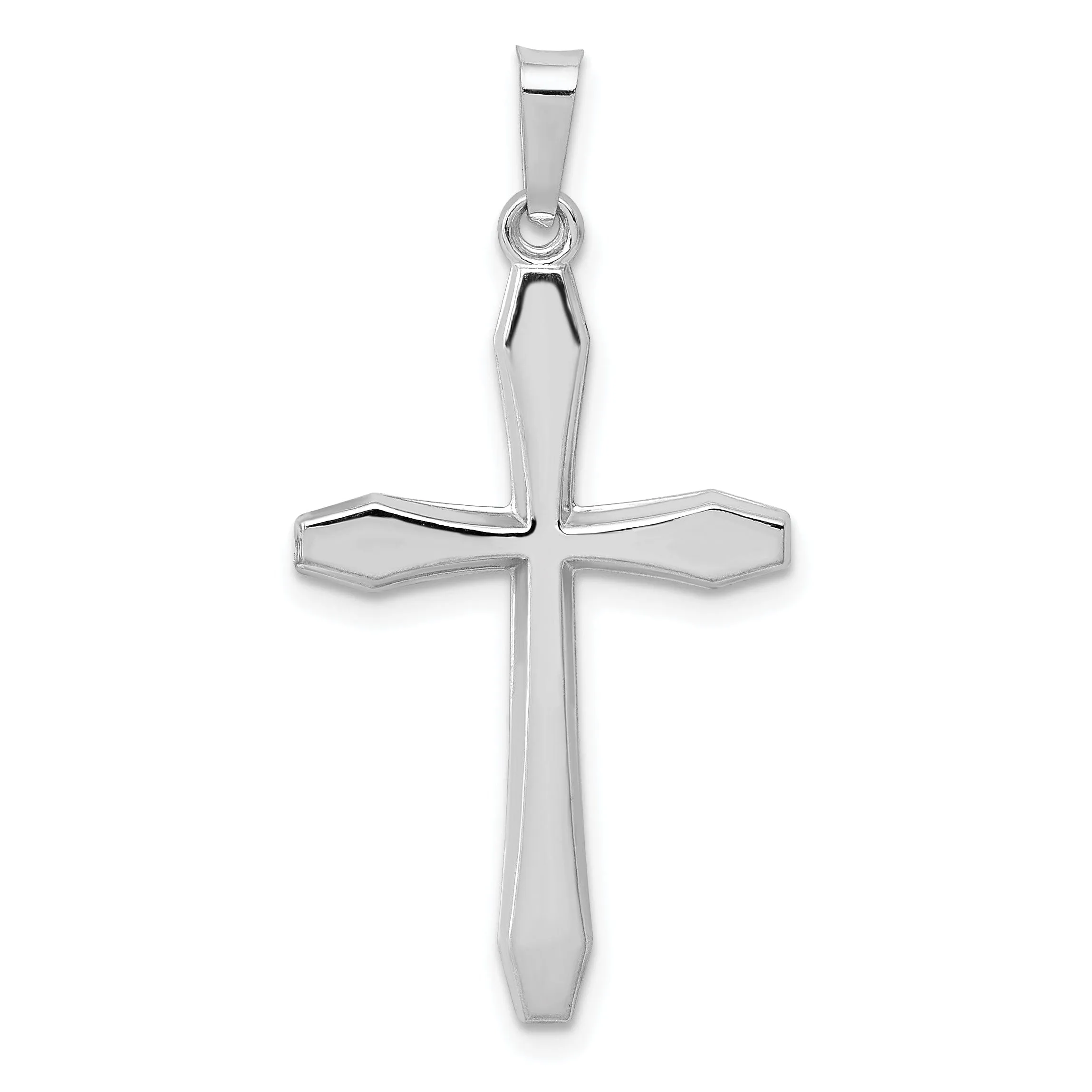 14k White Gold Polished Passion Cross Pendant