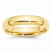 14k Yellow Gold 5mm Standard Comfort Fit Wedding Band Ring