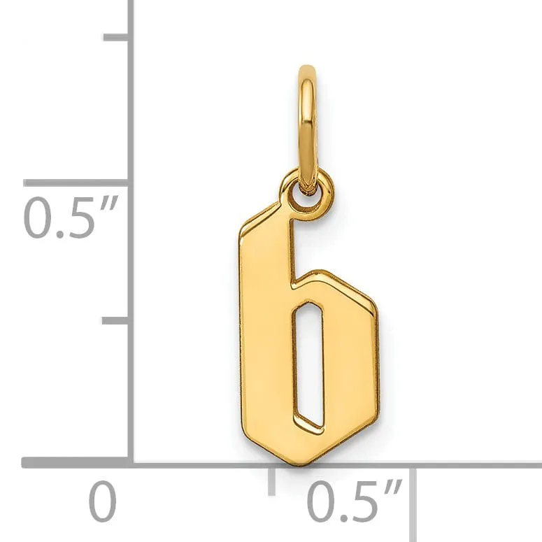 14K Yellow Gold Lower Case Letter B Initial Charm Pendant