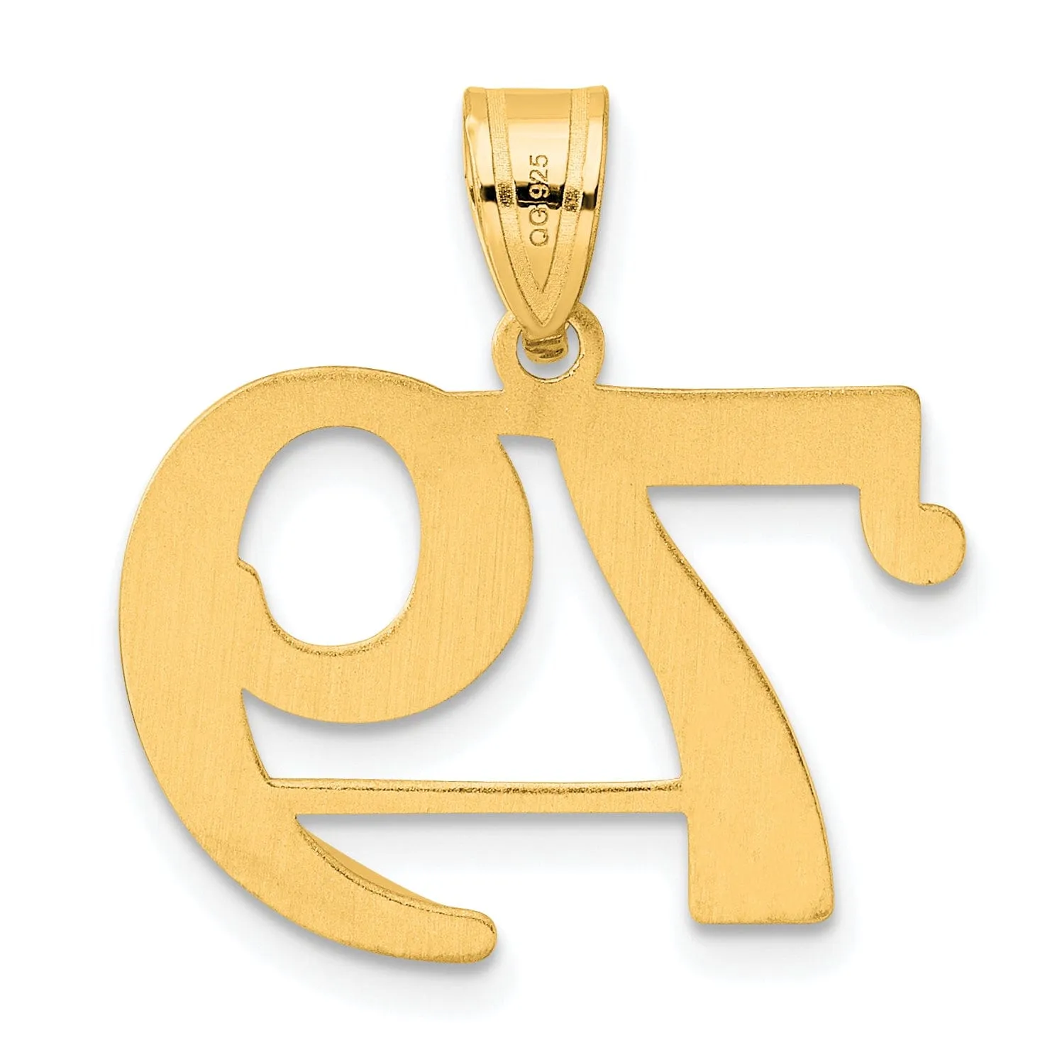 14k Yellow Gold Polished Finish Number 79 Charm Pendant