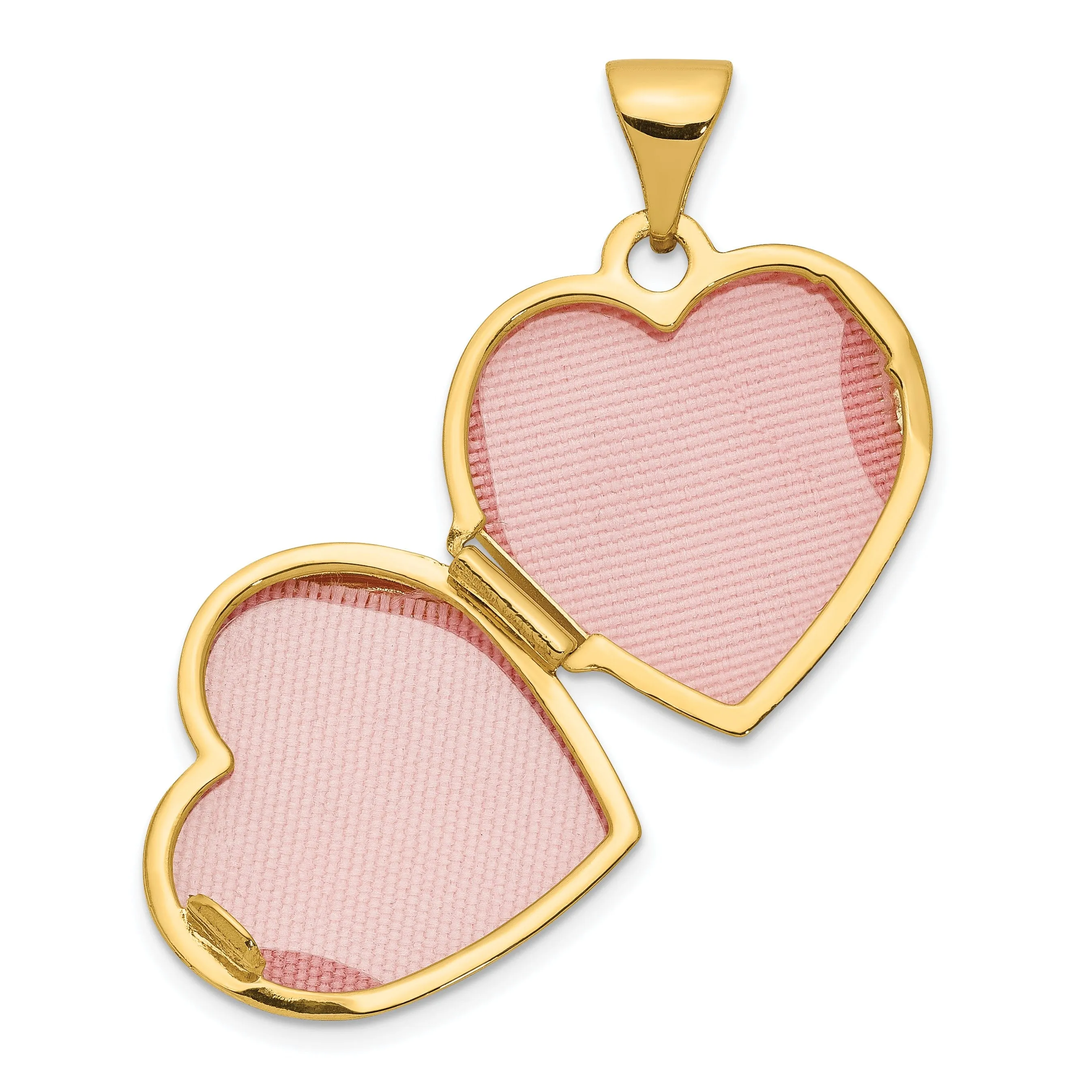 14k Yellow Gold Scroll Heart Locket