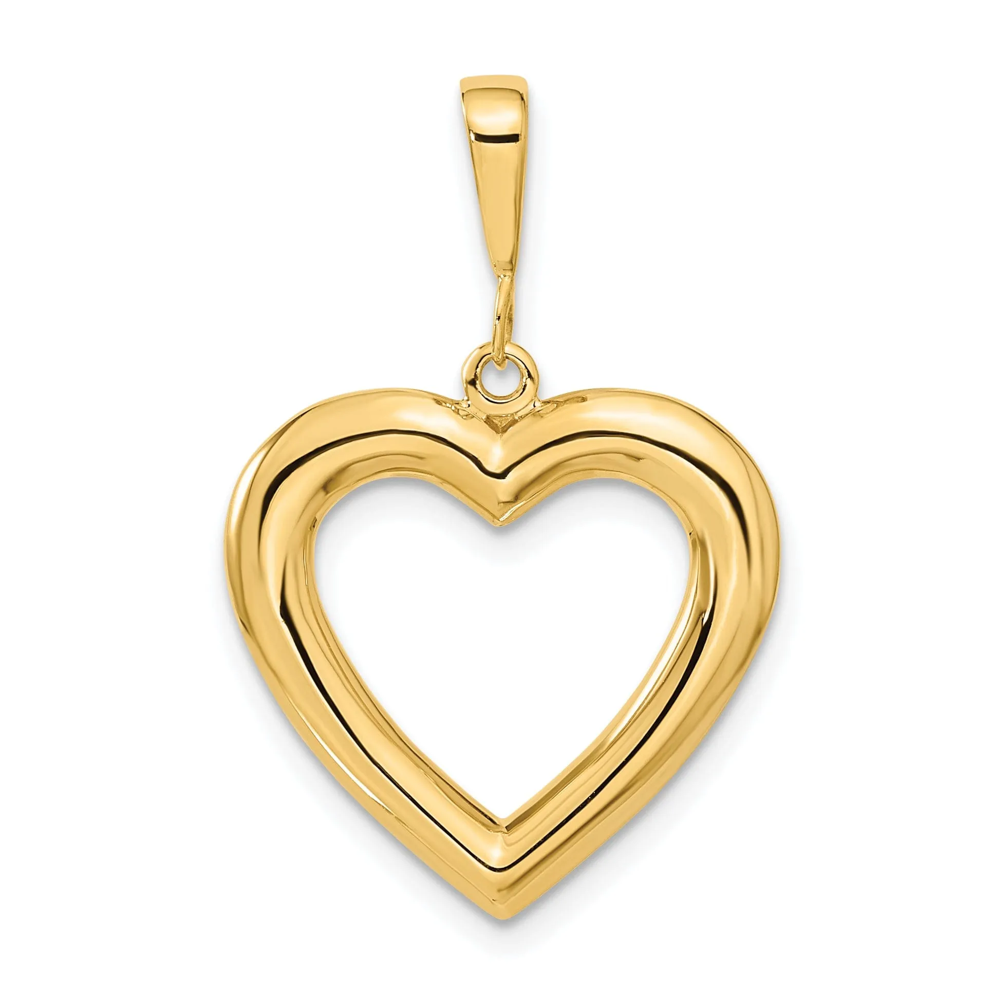 14k Yellow Gold Solid Polished Heart Pendant