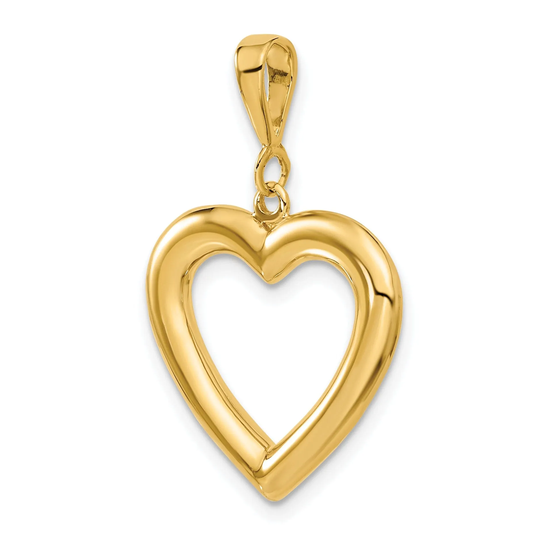 14k Yellow Gold Solid Polished Heart Pendant