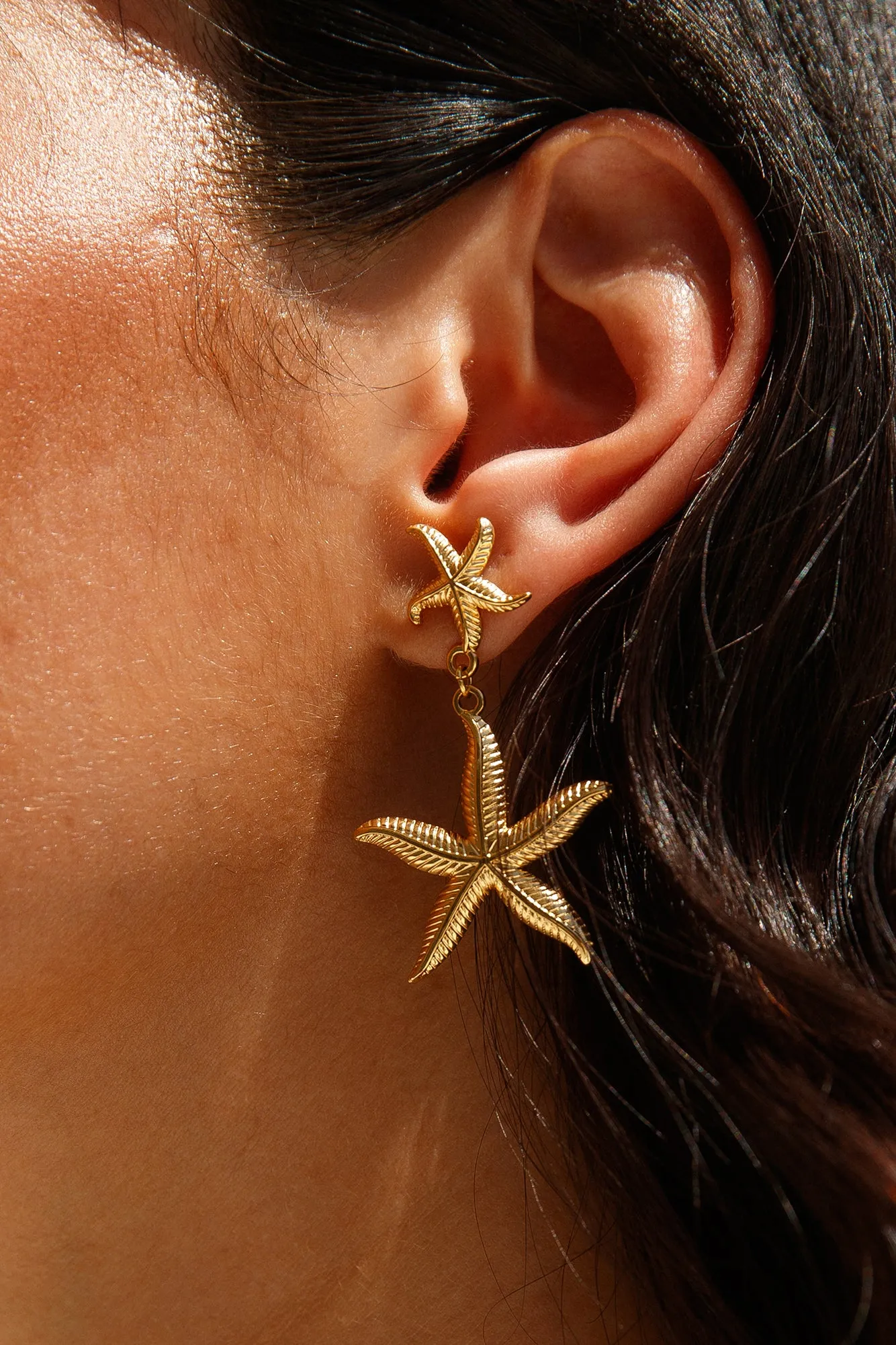 18K Gold Plated Starfish Magic Earrings Gold