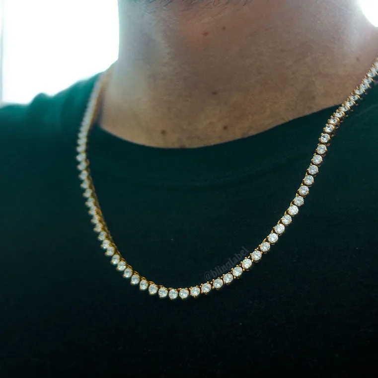 4mm Diamond Buttercup Tennis Chain in Gold