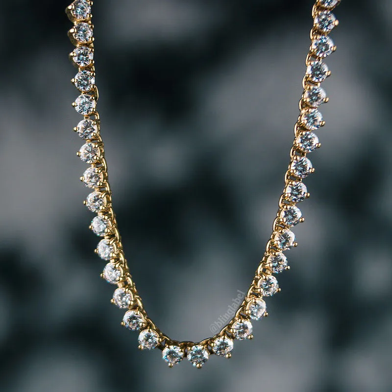 4mm Diamond Buttercup Tennis Chain in Gold