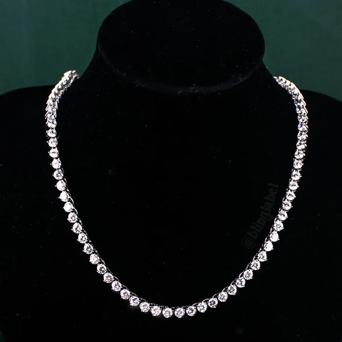 4mm Diamond Buttercup Tennis Chain in White Gold