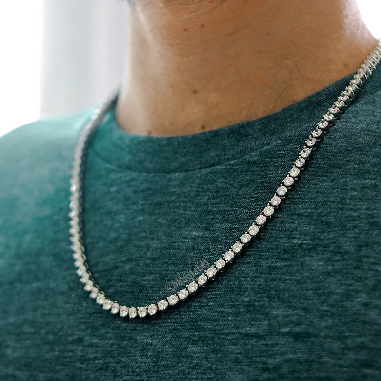 4mm Diamond Buttercup Tennis Chain in White Gold