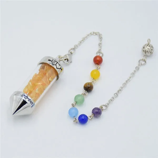 7 Chakra Stone Chain Wishing Bottle Spirit Pendulum