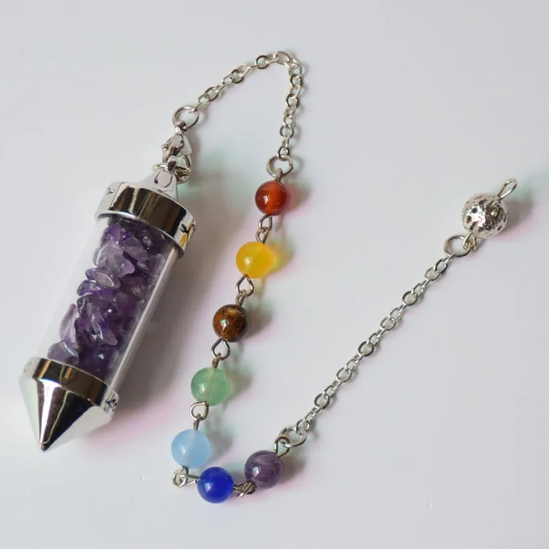 7 Chakra Stone Chain Wishing Bottle Spirit Pendulum