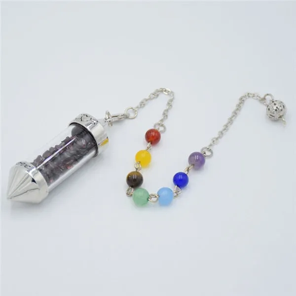 7 Chakra Stone Chain Wishing Bottle Spirit Pendulum