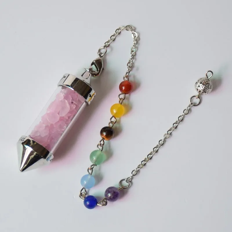 7 Chakra Stone Chain Wishing Bottle Spirit Pendulum