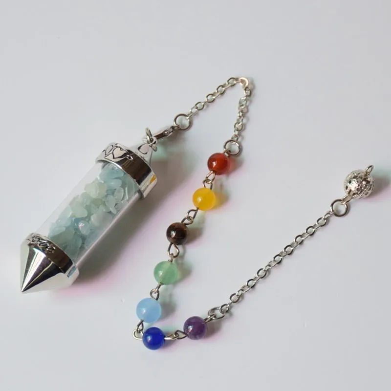 7 Chakra Stone Chain Wishing Bottle Spirit Pendulum