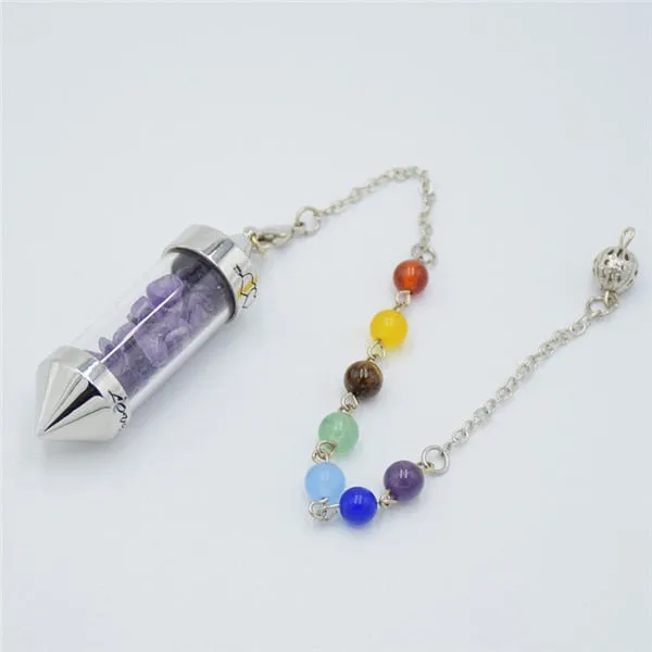 7 Chakra Stone Chain Wishing Bottle Spirit Pendulum