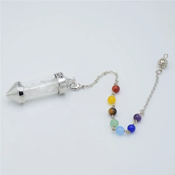 7 Chakra Stone Chain Wishing Bottle Spirit Pendulum