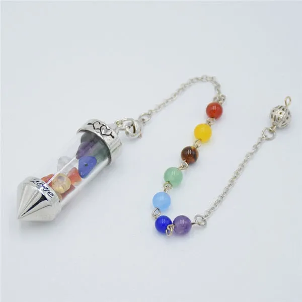 7 Chakra Stone Chain Wishing Bottle Spirit Pendulum