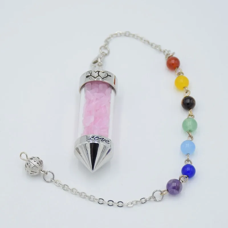 7 Chakra Stone Chain Wishing Bottle Spirit Pendulum