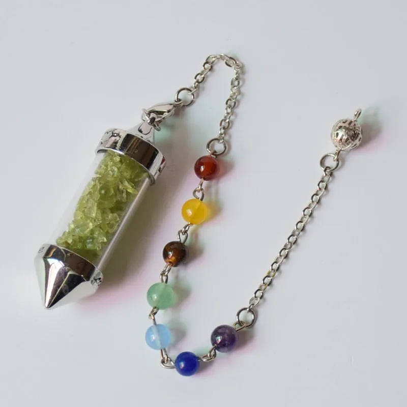 7 Chakra Stone Chain Wishing Bottle Spirit Pendulum