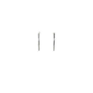 9ct White Gold Diamond Set Bar Drop Earrings