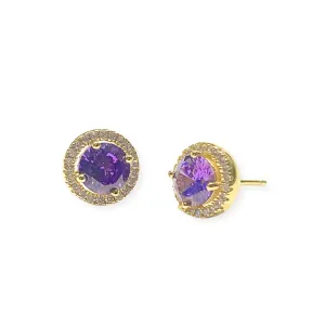 Adriene Birthstone Sparkle GOLD Studs