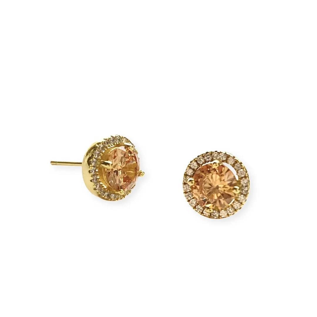 Adriene Birthstone Sparkle GOLD Studs