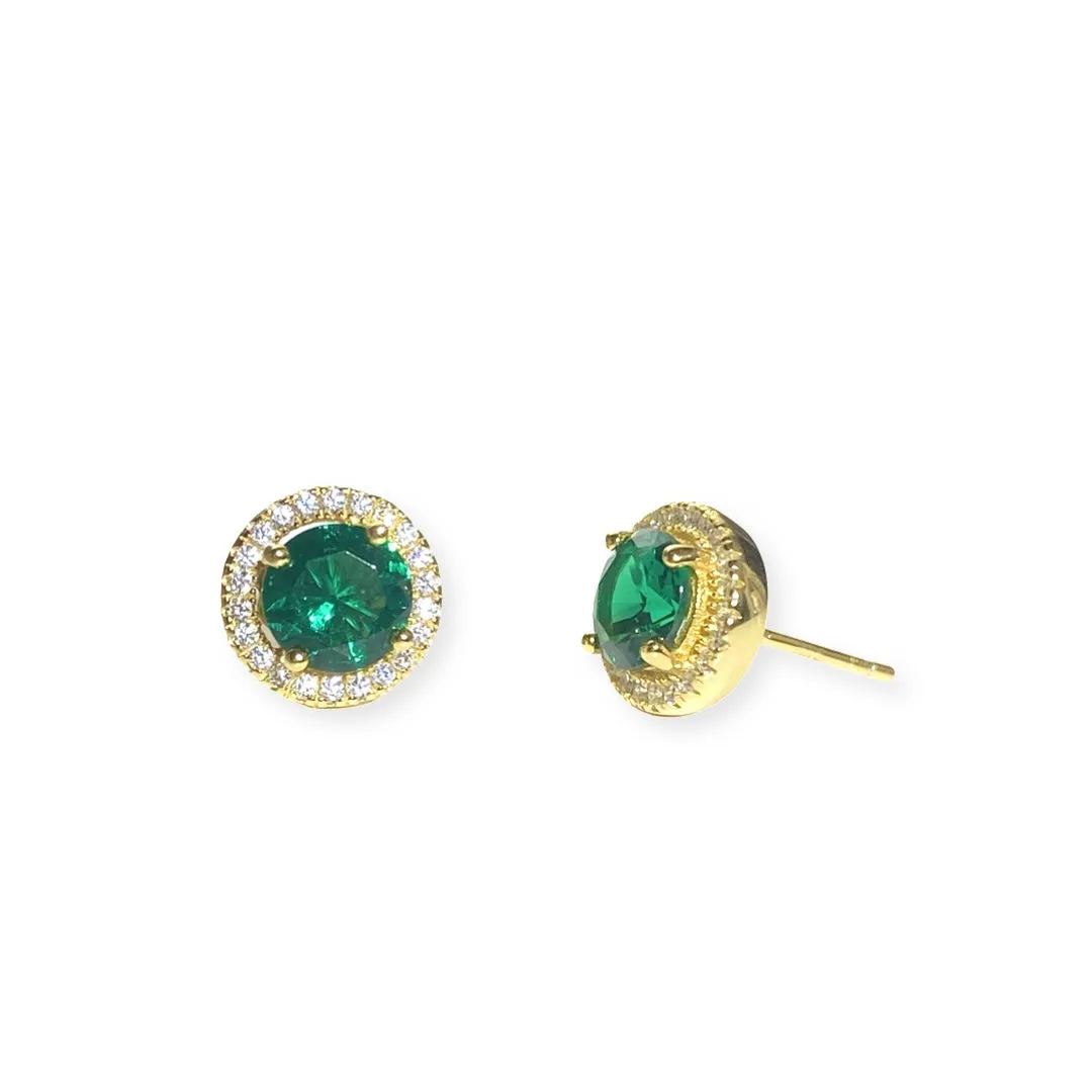 Adriene Birthstone Sparkle GOLD Studs