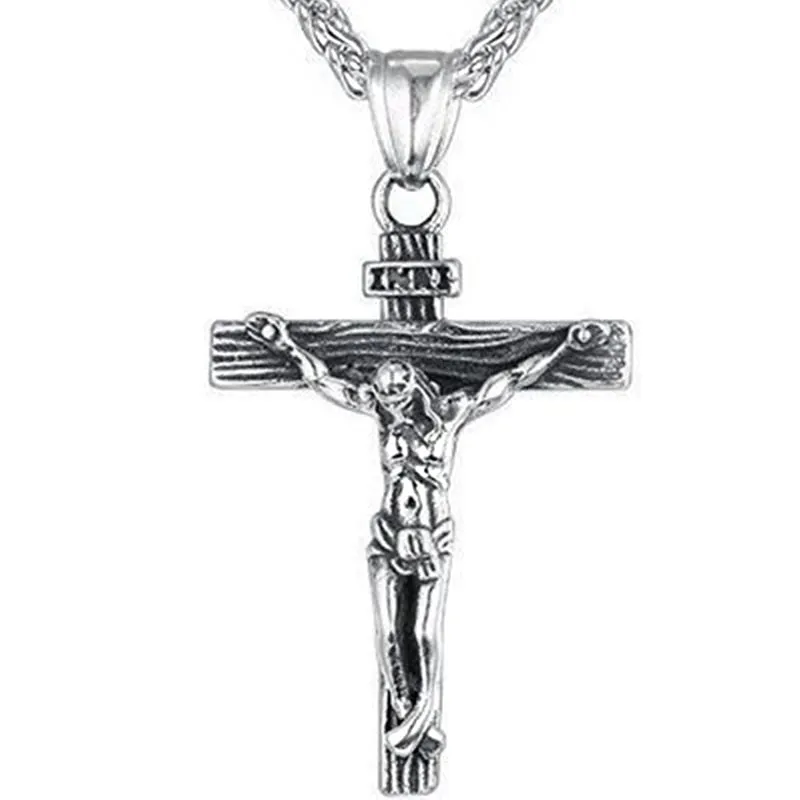 Amulet Pendant Egyptian Ankh Crucifix Necklaces Pendants Stainless Steel Symbol of Life Cross Necklaces Jewelry Gifts Chains