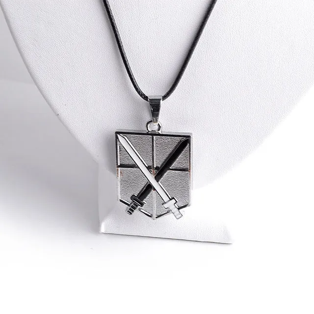 Anime "Attack on Titan" 4 corps logo Pendant  scouting legion, trainee squad,military police,stationary guard, Necklaces Jewelry