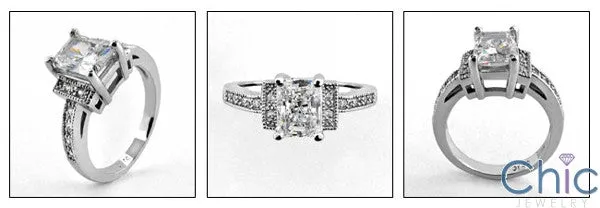 Anniversary 1.5 Radiant Ct Pave Cubic Zirconia Cz Ring