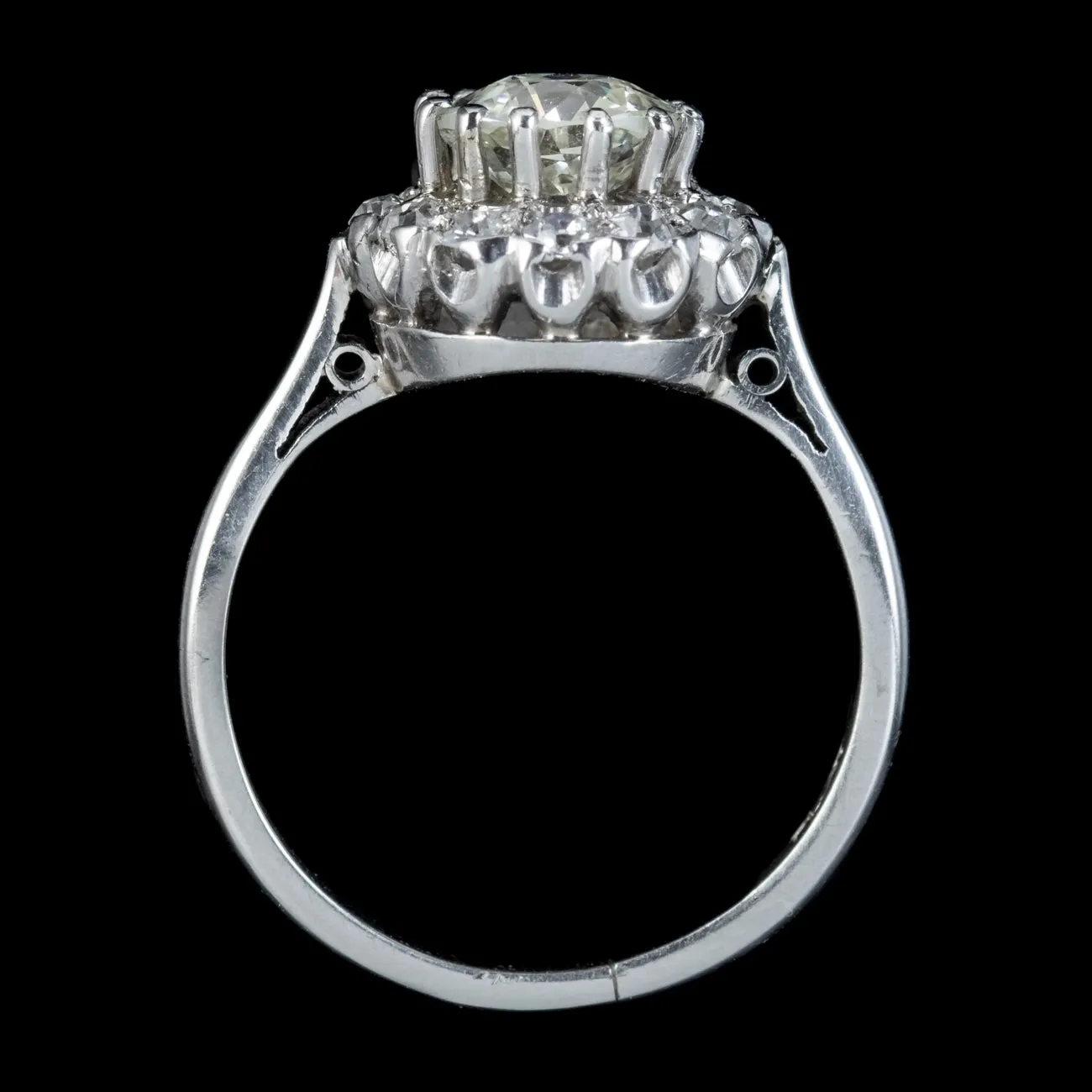 Antique Edwardian Diamond Cluster Ring 1.30ct Of Diamond Circa 1915