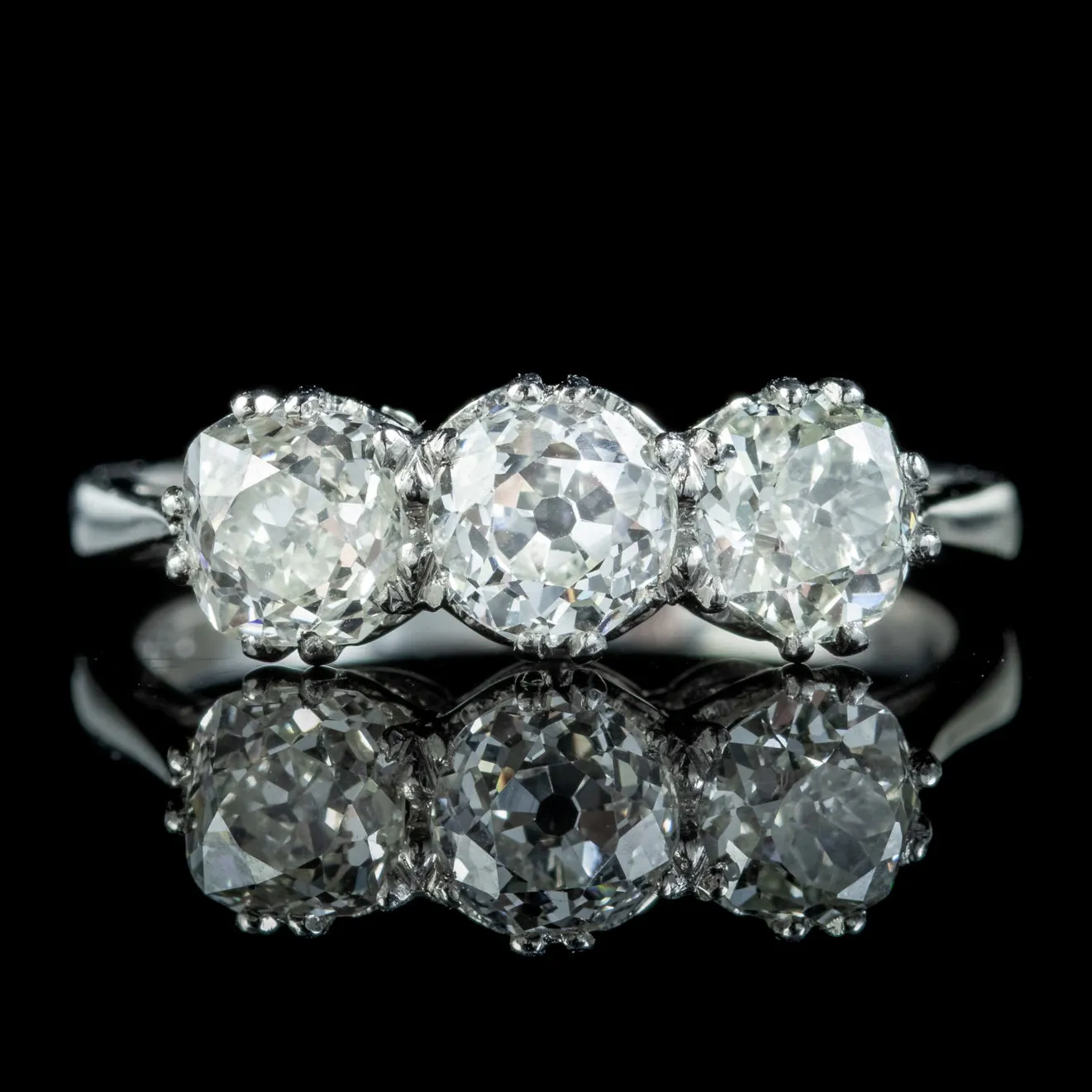 Antique Edwardian Diamond Trilogy Ring 2.10ct Of Diamond Circa 1905