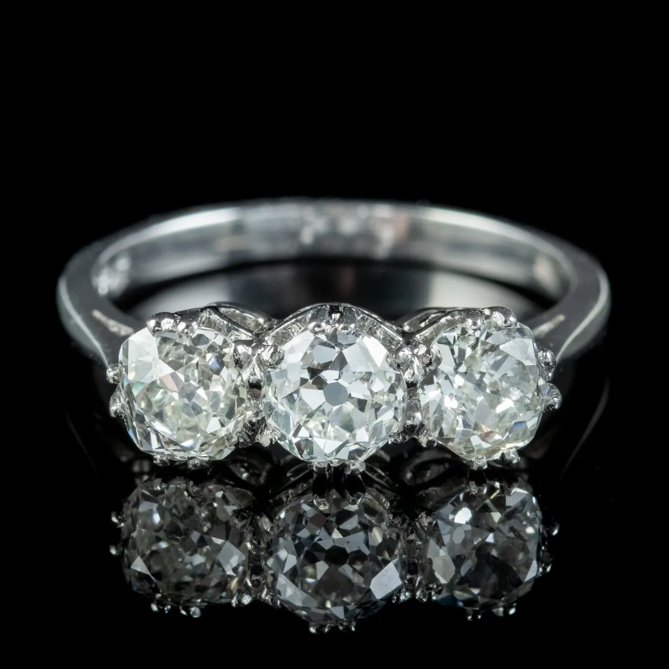 Antique Edwardian Diamond Trilogy Ring 2.10ct Of Diamond Circa 1905