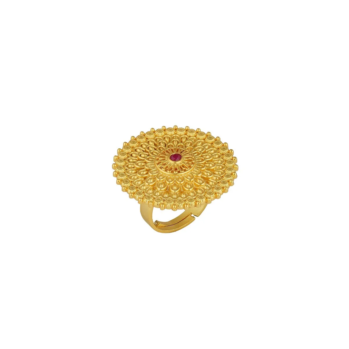 Antique Petals Floral Statement Ring