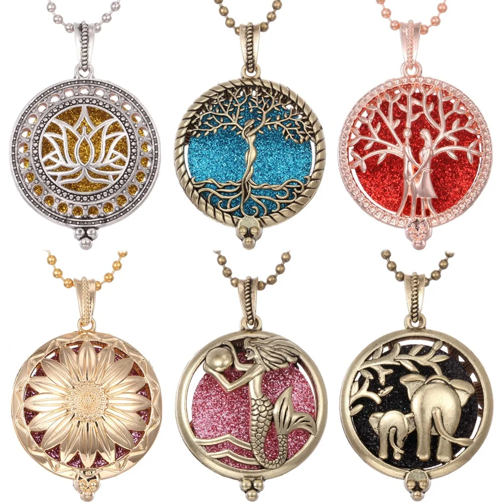 Aromatherapy Necklace Tree of Life Diffuser,Pendant Essential Oil Perfume Aroma Diffuser Necklace