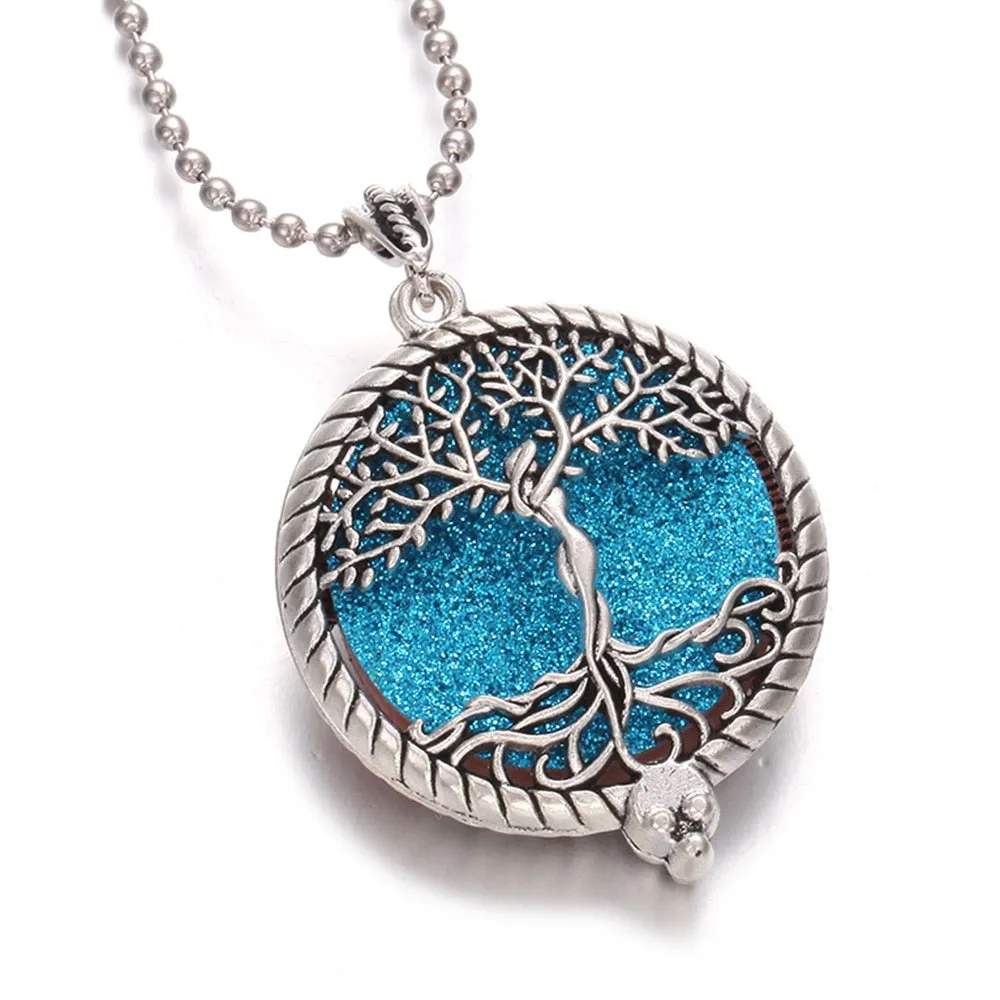 Aromatherapy Necklace Tree of Life Diffuser,Pendant Essential Oil Perfume Aroma Diffuser Necklace