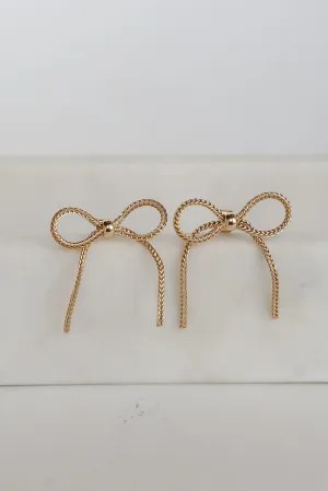 Ava Gold Bow Earrings