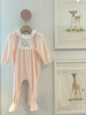 Babygrow - Pale pink velour