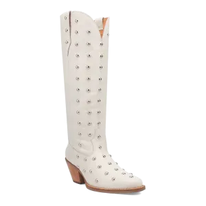 Broadway Bunny White Leather Boot by Dingo