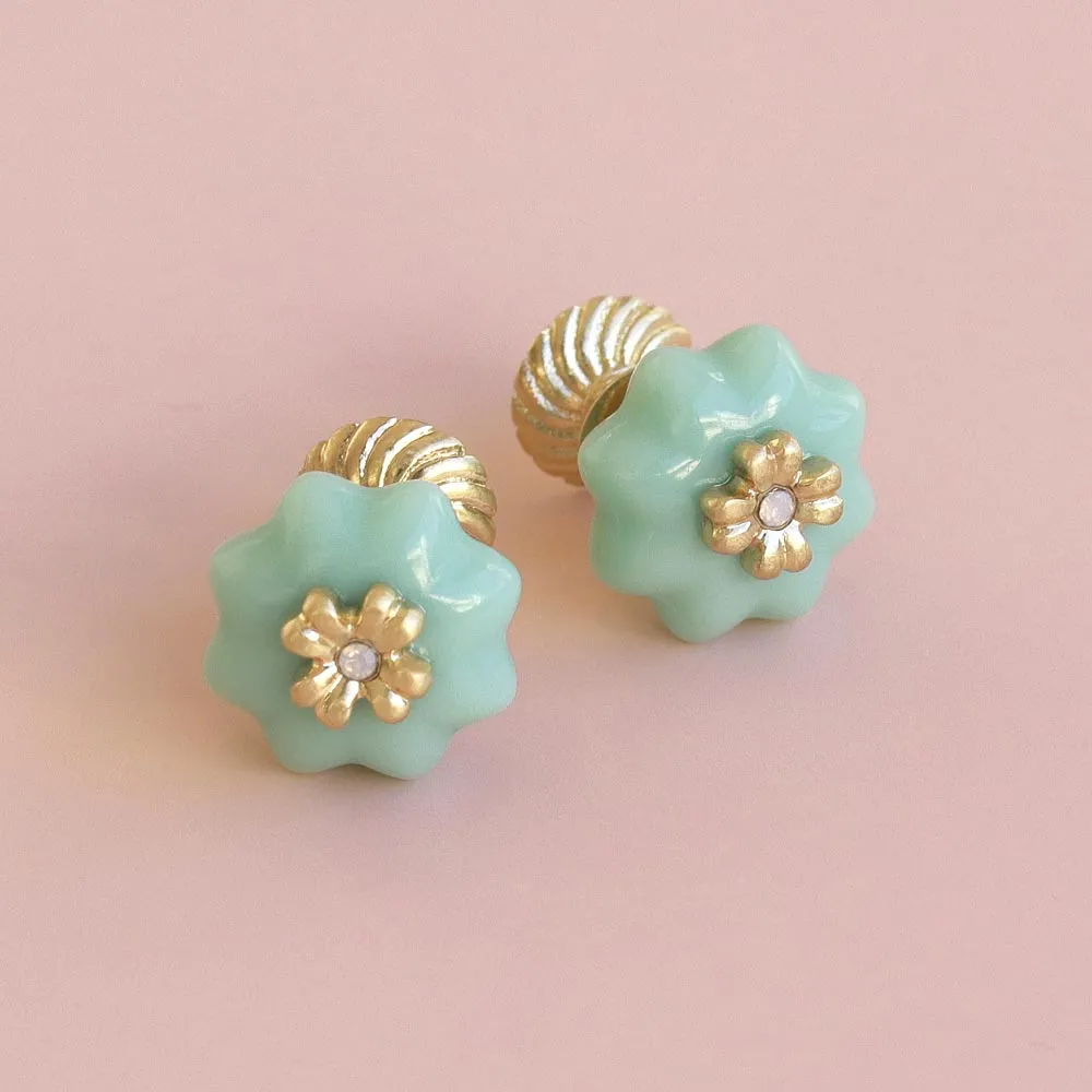 Cabinet Knob Stud Earrings