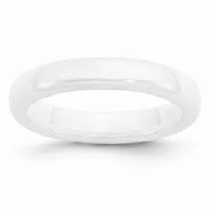 Ceramic White 4mm Polished Wedding Band Ring