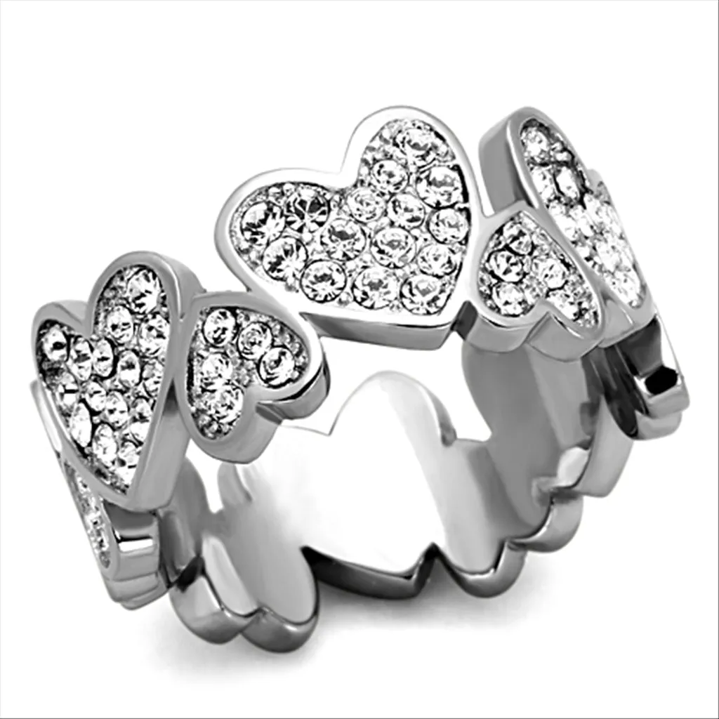 CJG2056 Stainless Steel Top Grade Crystal Ring