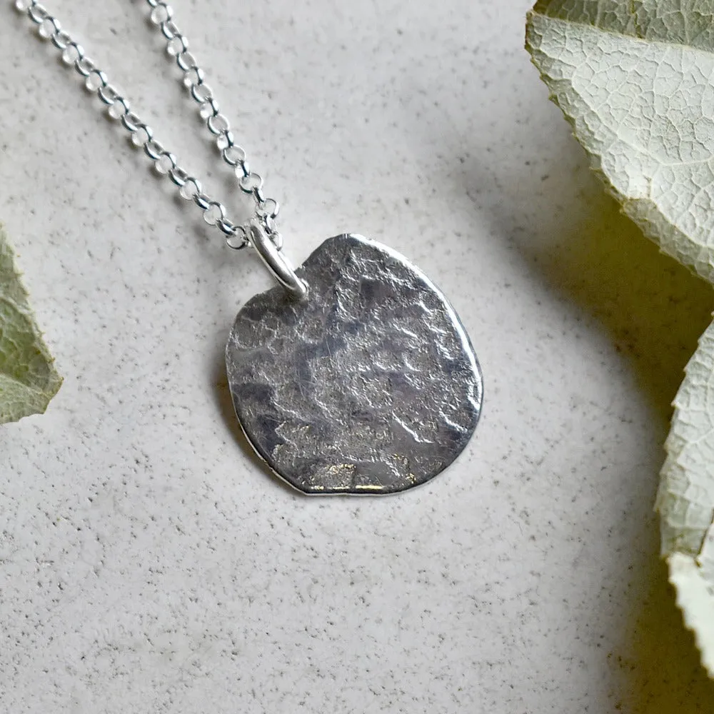 'Concrete' Small Patterned Pendant Necklace